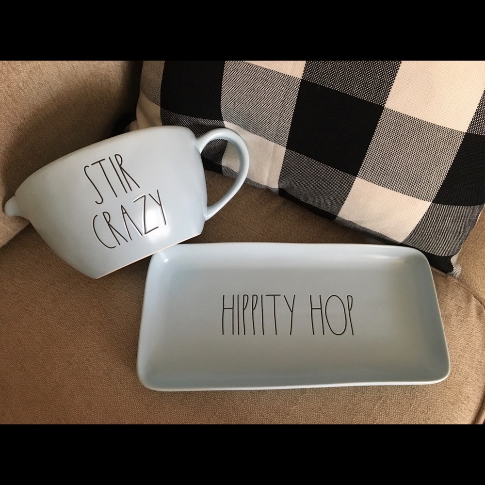 Rae Dunn blue stir crazy mixing bowl, hippity hop